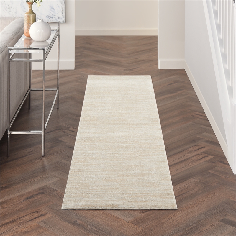 Nourison Essentials 2' x 6' Ivory Beige Outdoor Indoor/Outdoor Rug