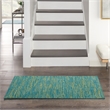 Nourison Essentials 2' x 4' Blue Green Fabric Outdoor Area Rug (2' x 4')