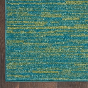 Nourison Essentials 2' x 4' Blue Green Fabric Outdoor Area Rug (2' x 4')