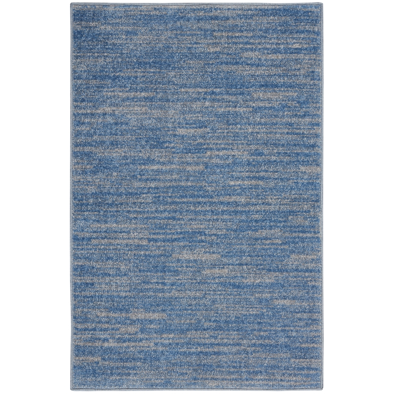 Nourison Essentials 2' x 4' Blue Gray Fabric Outdoor Area Rug (2' x 4')
