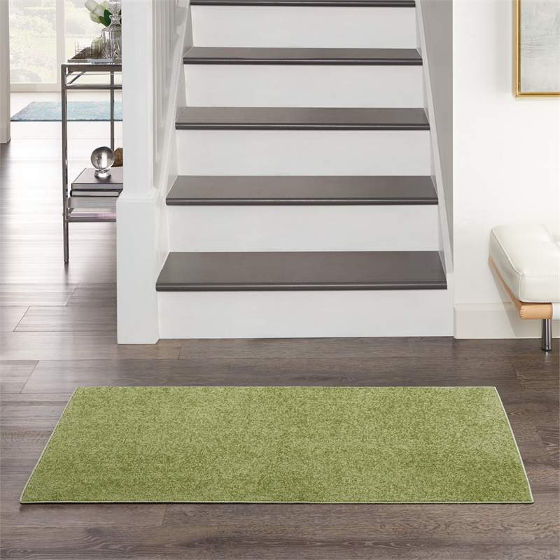 Nourison Essentials 2' x 4' Green Fabric Outdoor Area Rug (2' x 4')
