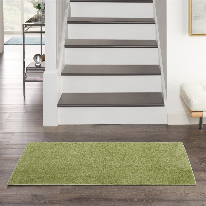 Nourison Essentials 2' x 4' Green Fabric Outdoor Area Rug (2' x 4')