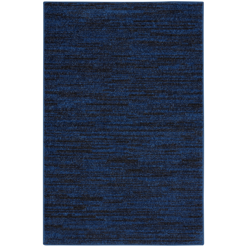 Nourison Essentials 2' x 4' Midnight Blue Fabric Outdoor Area Rug (2' x 4')