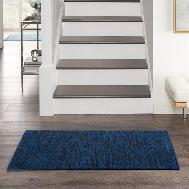 Nourison Essentials 2' x 4' Midnight Blue Fabric Outdoor Area Rug (2' x 4')