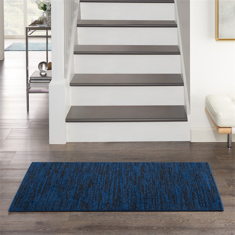 Nourison Essentials 2' x 4' Midnight Blue Fabric Outdoor Area Rug (2' x 4')