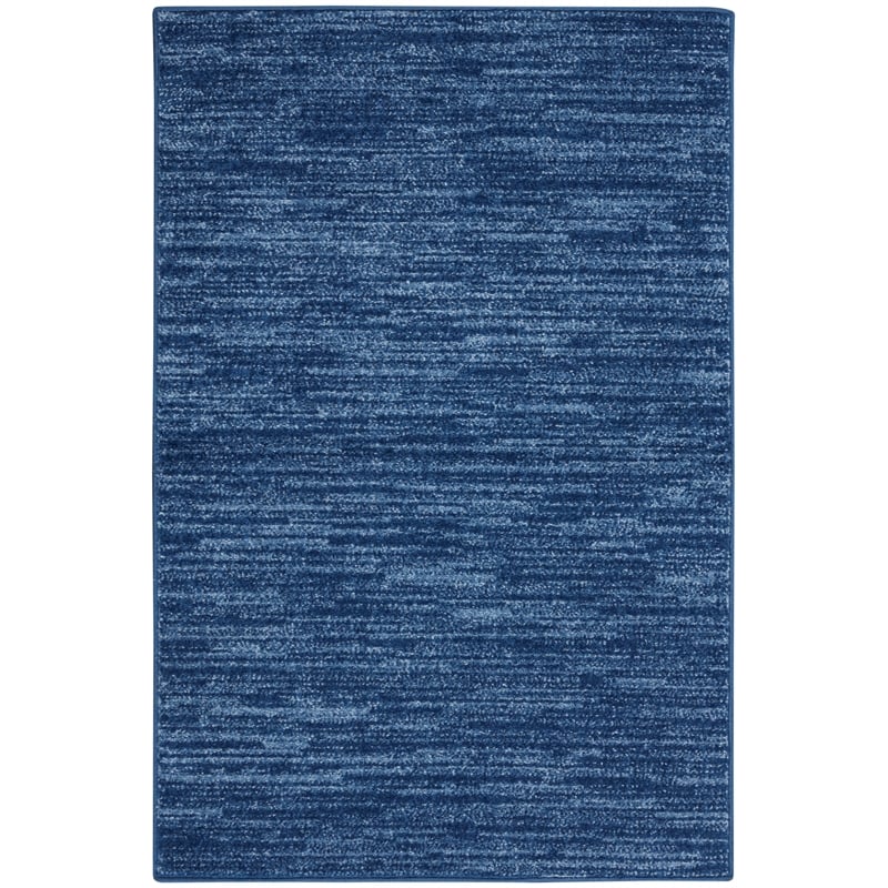 Nourison Essentials 2' x 4' Navy Blue Fabric Outdoor Area Rug (2' x 4')