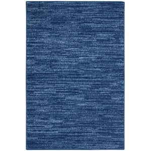 Nourison Essentials 2' x 4' Navy Blue Fabric Outdoor Area Rug (2' x 4')