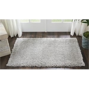 Nourison Malibu Shag 3' x 5' Silver Grey Shag Indoor Rug