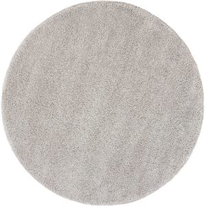 Nourison Malibu Shag 4' x ROUND Silver Grey Shag Indoor Rug