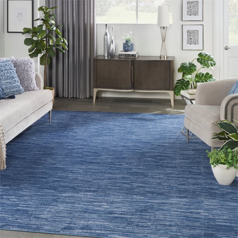 Nourison Essentials 12' x 15' Navy Blue Fabric Outdoor Area Rug