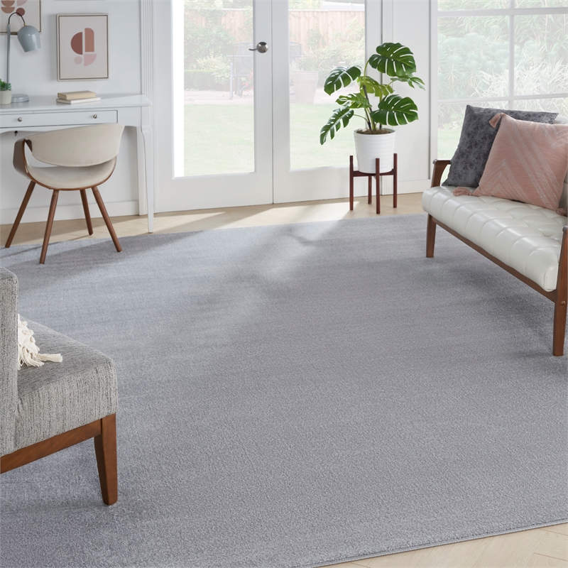 Nourison Essentials 12' x 15' Silver Gray Fabric Outdoor Area Rug (12' x 15')