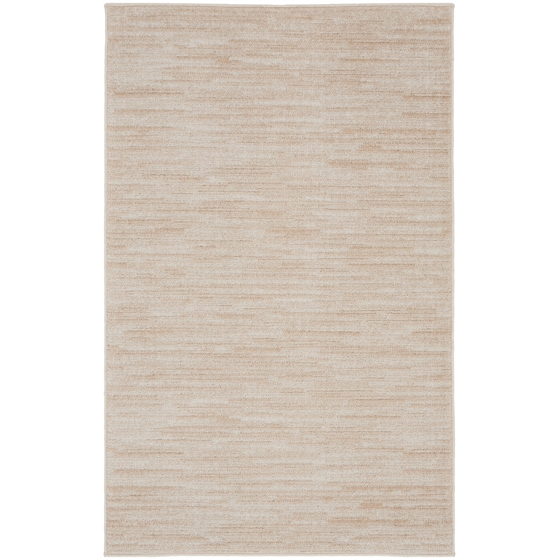 Nourison Essentials 3' x 5' Ivory Beige Fabric Outdoor Area Rug (3' x 5')
