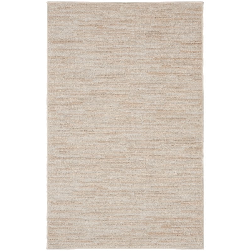 Nourison Essentials 3' x 5' Ivory Beige Fabric Outdoor Area Rug (3' x 5')