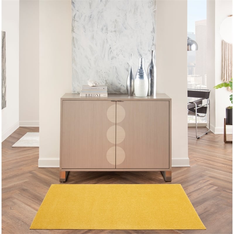 Nourison Essentials 3' x 5' Yellow Fabric Outdoor Area Rug (3' x 5')