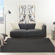 Nourison Essentials 5' x Square Black Fabric Outdoor Area Rug (5' Square)
