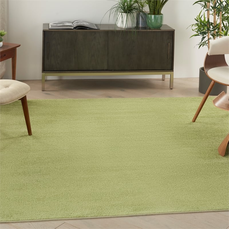 Nourison Essentials 7' x Square Green Fabric Outdoor Area Rug (7' Square)