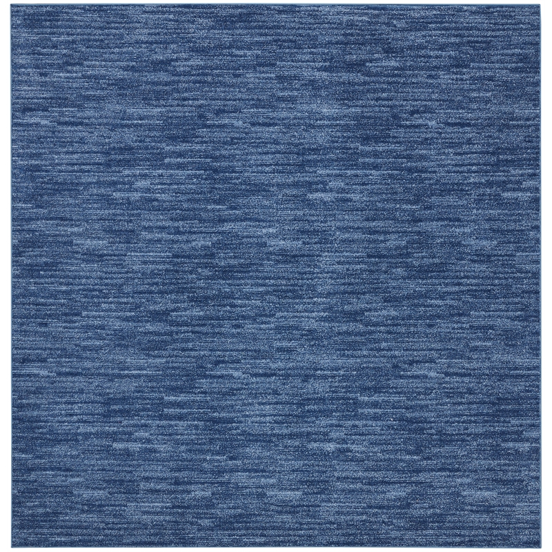 Nourison Essentials 7' x Square Navy Blue Fabric Outdoor Area Rug (7' Square)