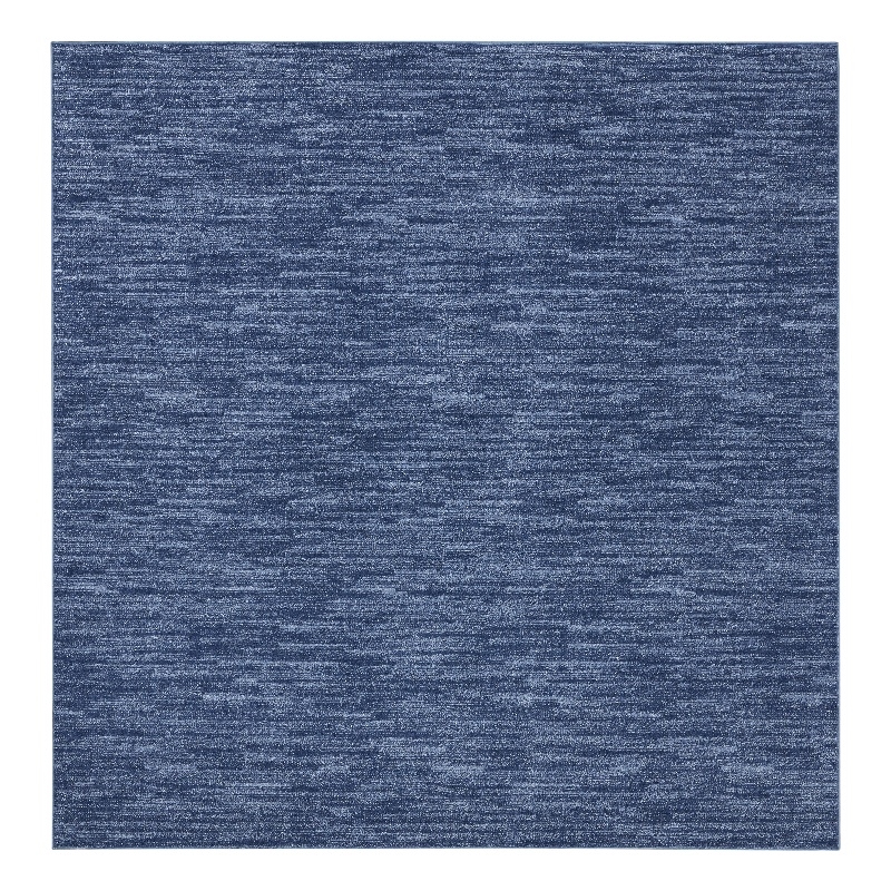 Nourison Essentials 7' x Square Navy Blue Fabric Outdoor Area Rug (7' Square)