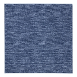 Nourison Essentials 7' x Square Navy Blue Fabric Outdoor Area Rug (7' Square)