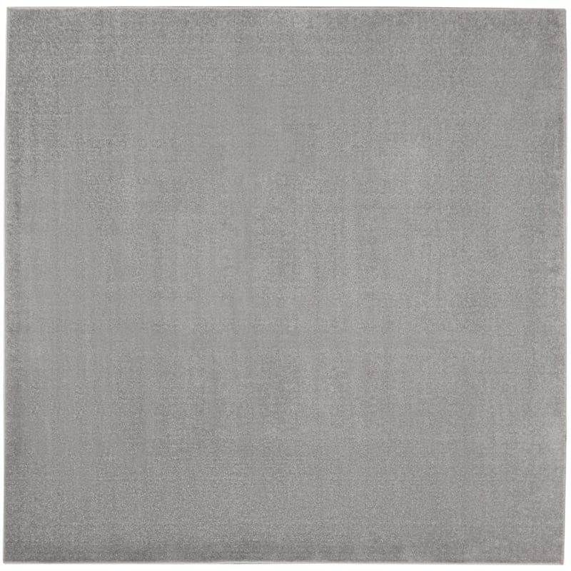 Nourison Essentials 7' x Square Silver Gray Fabric Outdoor Area Rug (7' Square)