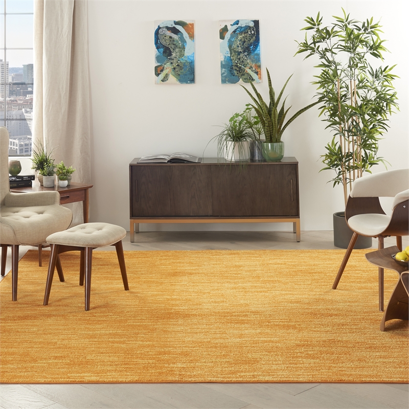 Nourison Essentials 7' x Square Sunburst Fabric Outdoor Area Rug (7' Square)