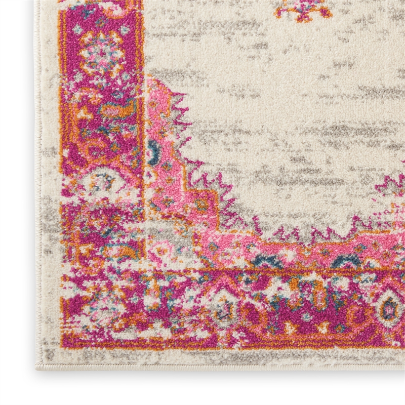 Nourison Passion 10' x 14' Pink and White Fabric Bohemian Area Rug (10' x 14')