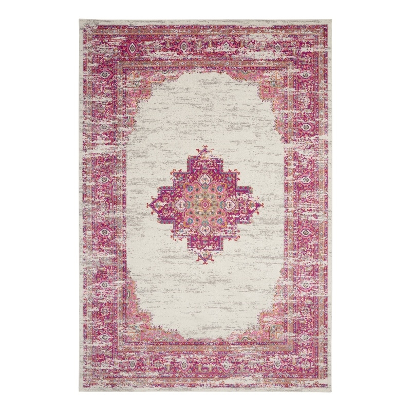 Nourison Passion 10' x 14' Pink and White Fabric Bohemian Area Rug (10' x 14')
