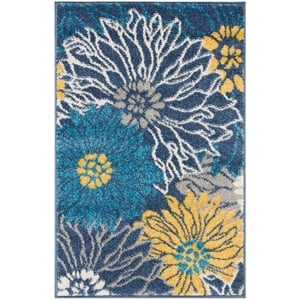 Nourison Passion 2' x 3' Blue Fabric Contemporary Area Rug (2' x 3')