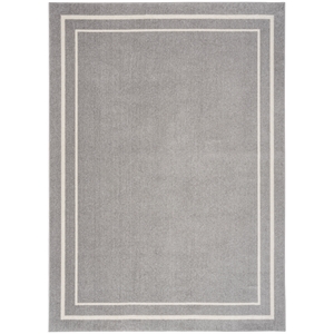 nourison essentials 4' x 6' grey/ivory contemporary rug