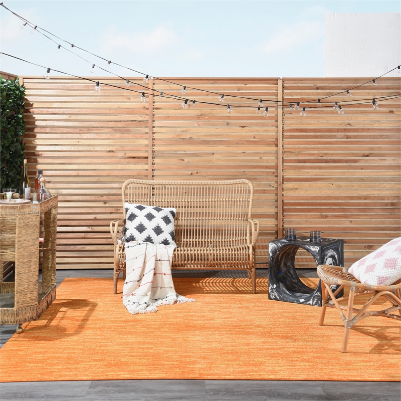 Nourison Essentials 5' x Square Sunburst Fabric Outdoor Area Rug (5' Square)