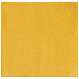 nourison essentials 5' x square yellow outdoor indoor/outdoor rug
