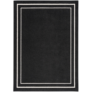 Nourison Essentials 6' x 9' Black Ivory Fabric Contemporary Area Rug