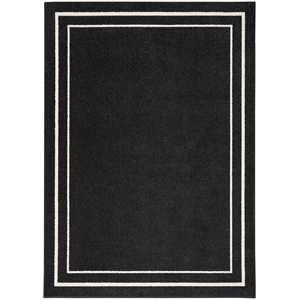 nourison essentials 6' x 9' black ivory contemporary rug
