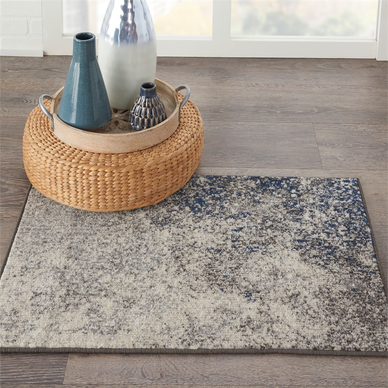 Nourison Passion 2' x 3' Charcoal Ivory Fabric Modern Area Rug (2' x 3')