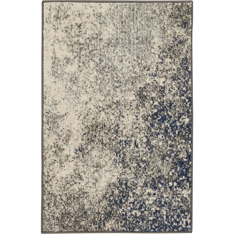 Nourison Passion 2' x 3' Charcoal Ivory Fabric Modern Area Rug (2' x 3')