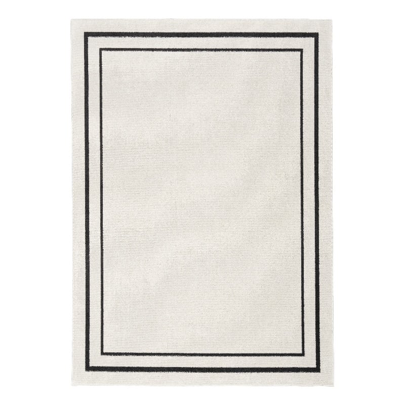 Nourison Essentials 4' x 6' Ivory Black Fabric Contemporary Area Rug (4' x 6')