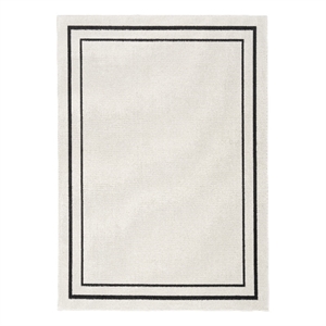 Nourison Essentials 4' x 6' Ivory Black Fabric Contemporary Area Rug (4' x 6')