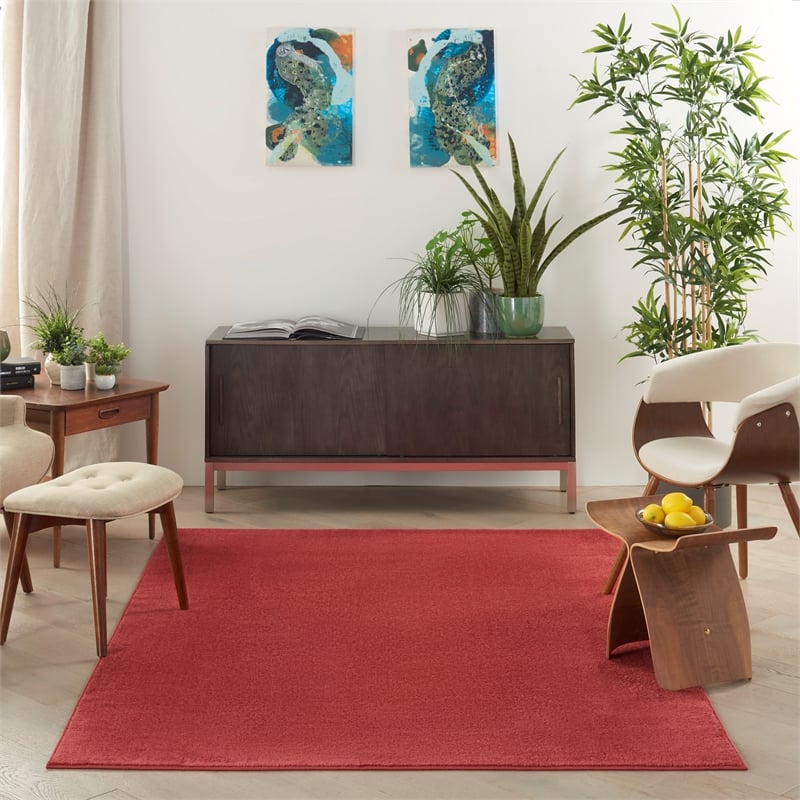 Nourison Essentials 6' x 9' Brick Red Fabric Outdoor Area Rug (6' x 9')