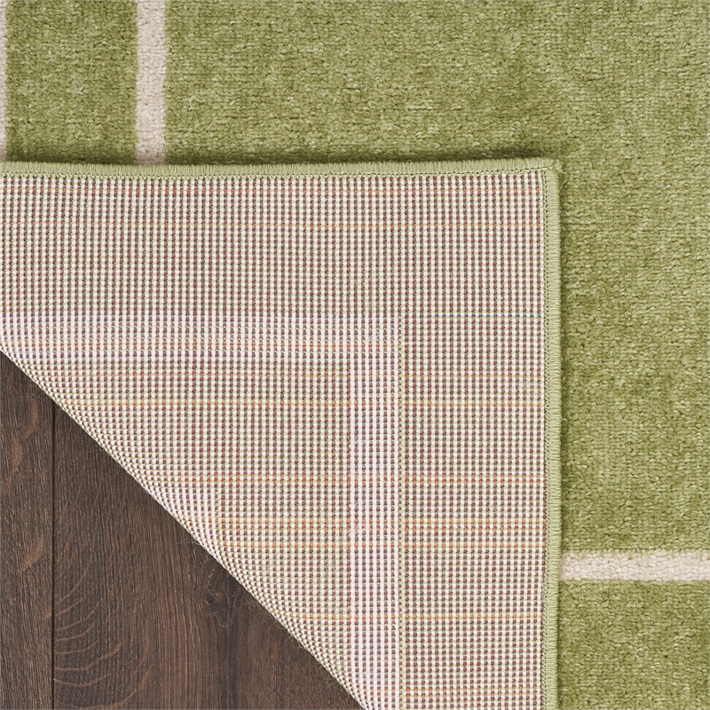 Nourison Essentials 6' x 9' Green Ivory Contemporary Rug Polypropylene