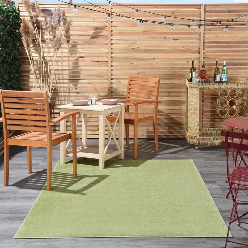Nourison Essentials 6' x 9' Green Fabric Outdoor Area Rug (6' x 9')