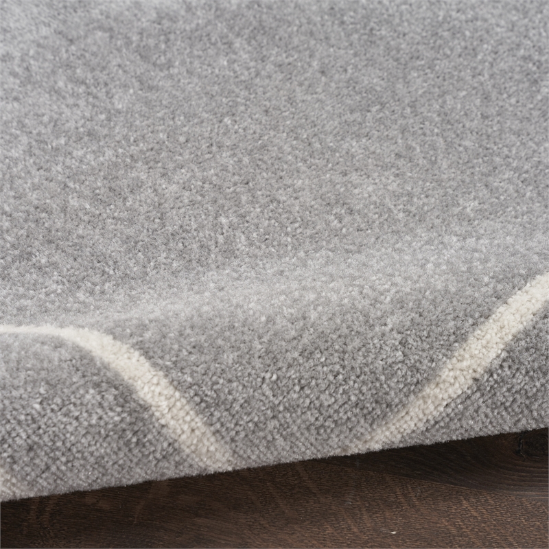 Nourison Essentials 6' x 9' Grey/Ivory Contemporary Rug Polypropylene
