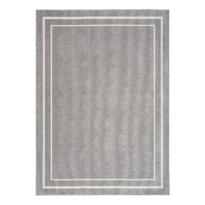 Nourison Essentials 6' x 9' Grey/Ivory Contemporary Rug Polypropylene