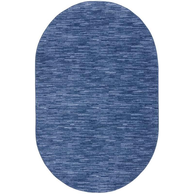 Nourison Essentials 6' x 9' Oval Navy Blue Fabric Outdoor Area Rug (9' Oval)