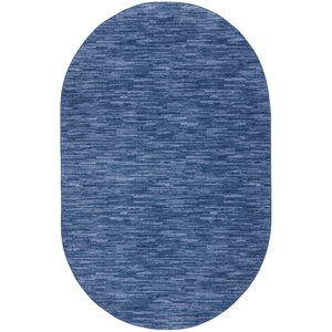 Nourison Essentials 6' x 9' Oval Navy Blue Fabric Outdoor Area Rug (9' Oval)