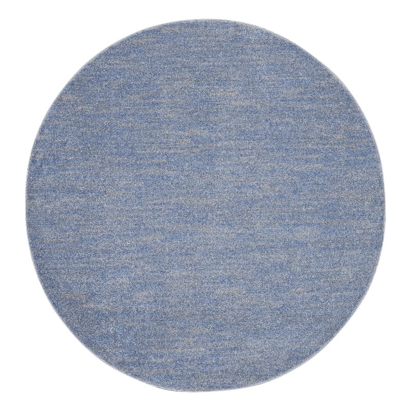 Nourison Essentials 6' x Round Blue Gray Fabric Outdoor Area Rug (6' Round)