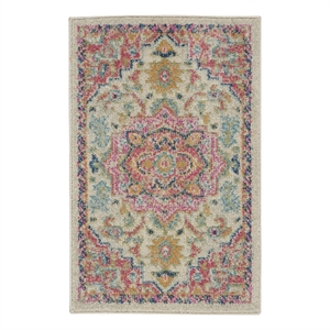Nourison Passion 2' x 3' Ivory Pink Fabric Bohemian Area Rug (2' x 3')