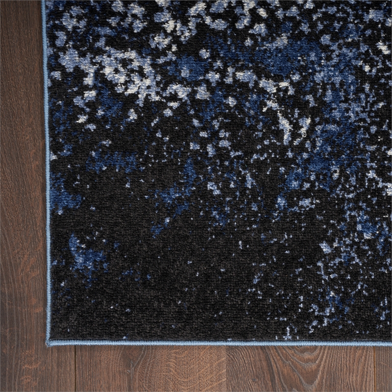 Nourison Passion 2' x 3' Light Blue Black Fabric Modern Area Rug (2' x 3')
