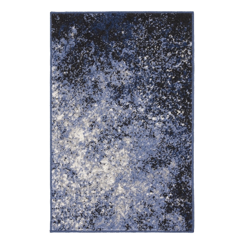 Nourison Passion 2' x 3' Light Blue Black Fabric Modern Area Rug (2' x 3')