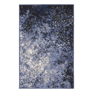 Nourison Passion 2' x 3' Light Blue Black Fabric Modern Area Rug (2' x 3')