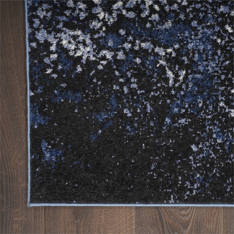 Nourison Passion 2' x 3' Light Blue Black Fabric Modern Area Rug (2' x 3')